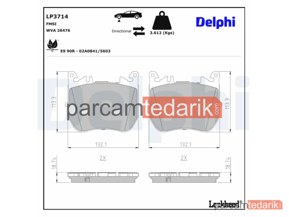 DELPHI LP3714 | Fren Balatası — Mercedes-Benz S-Serisi