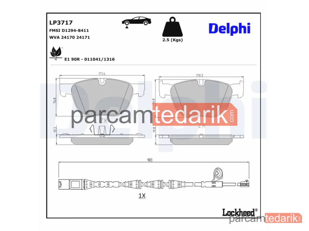 LP3717 | Fren Balatası — BMW X5, BMW X6