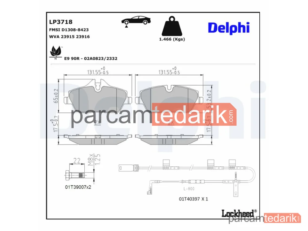 LP3718 | Fren Balatası — BMW 2 Active Tourer, Mini Mini, Mini Mini Cabrio