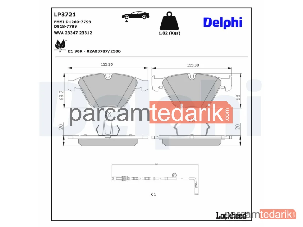 LP3721 | Fren Balatası — BMW 1 Coupe, BMW 3 Coupe, BMW 6