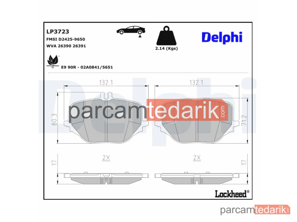 DELPHI LP3723 | Fren Balatası — Mercedes-Benz GLC Coupe, Mercedes-Benz S-Serisi