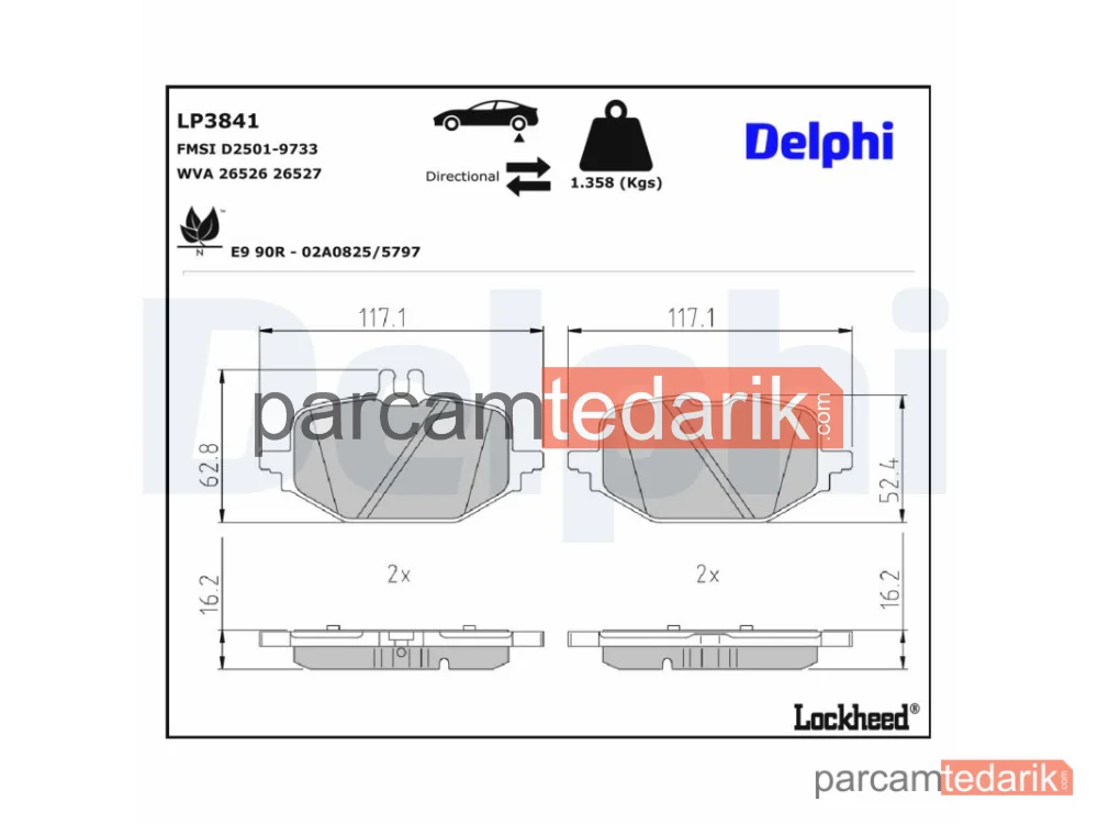 LP3841 | Fren Balatası — Arka Mercedes W206