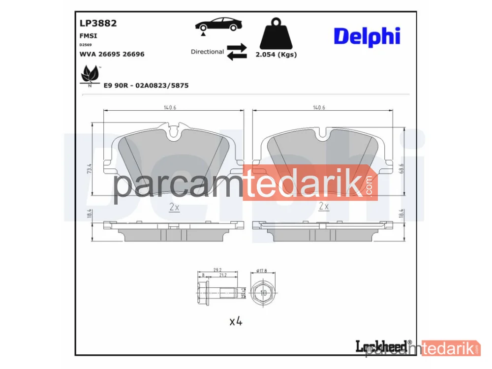 DELPHI LP3882 | Fren Balatası — BMW X1