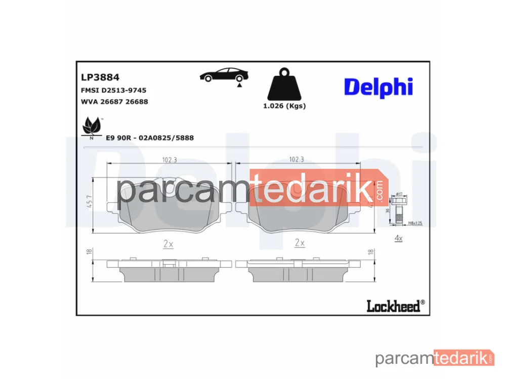 DELPHI LP3884 | Fren Balatası — BMW X1