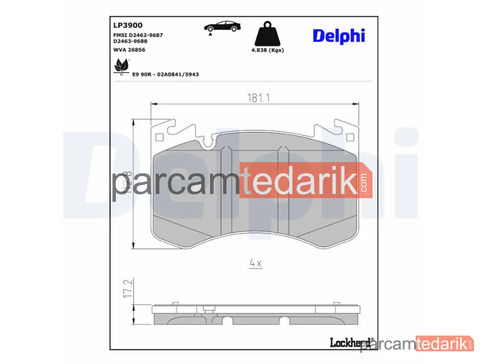 LP3900 | Fren Balatası — Land Rover Range Rover IV, Land Rover Range Rover SPORT II