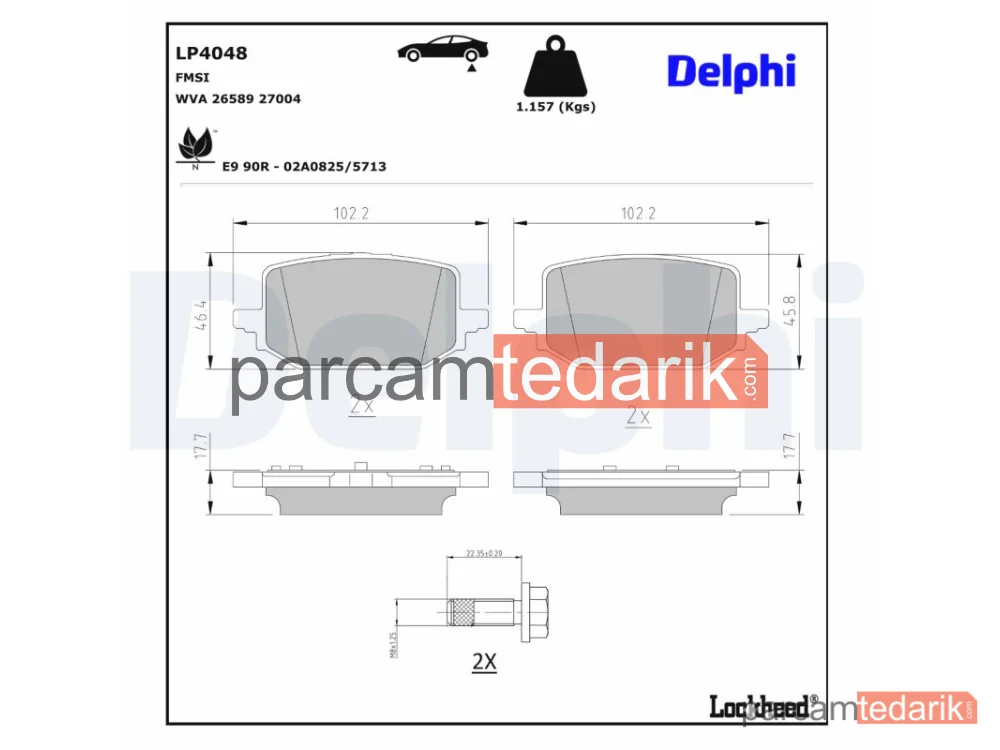 LP4048 | Fren Balatası — Arka Renault GRAND Kangoo/Kangoo/KAN