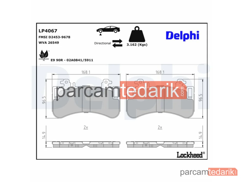 LP4067 | Fren Balatası — Ön Mercedes EQE (V295) EQS (V297) EQE SUV (X294)