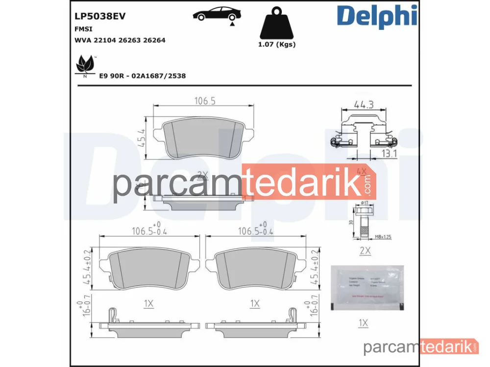 LP5038EV | Fren Balatası — Renault Captur II, Renault ZOE