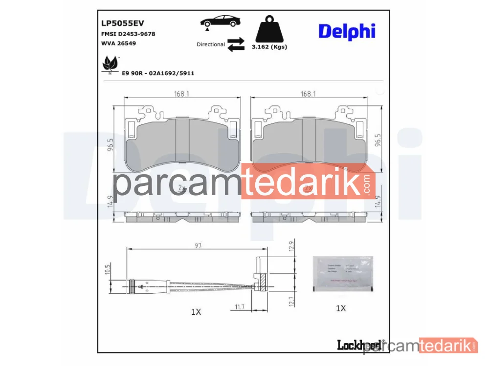 DELPHI LP5055EV | Fren Balatası — Ön Mercedes EQE (V295) EQS (V297) EQE SUV (X294)