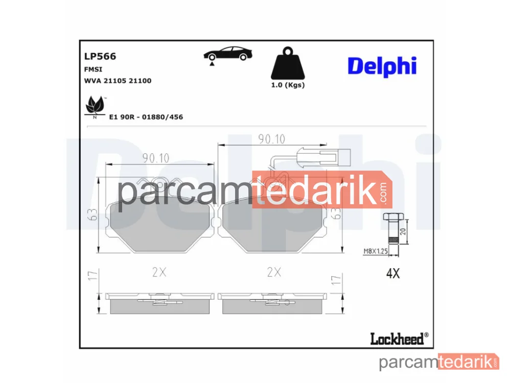 LP566 | Fren Balatası — Abarth Ritmo, Alfa Romeo 145, Alfa Romeo 146