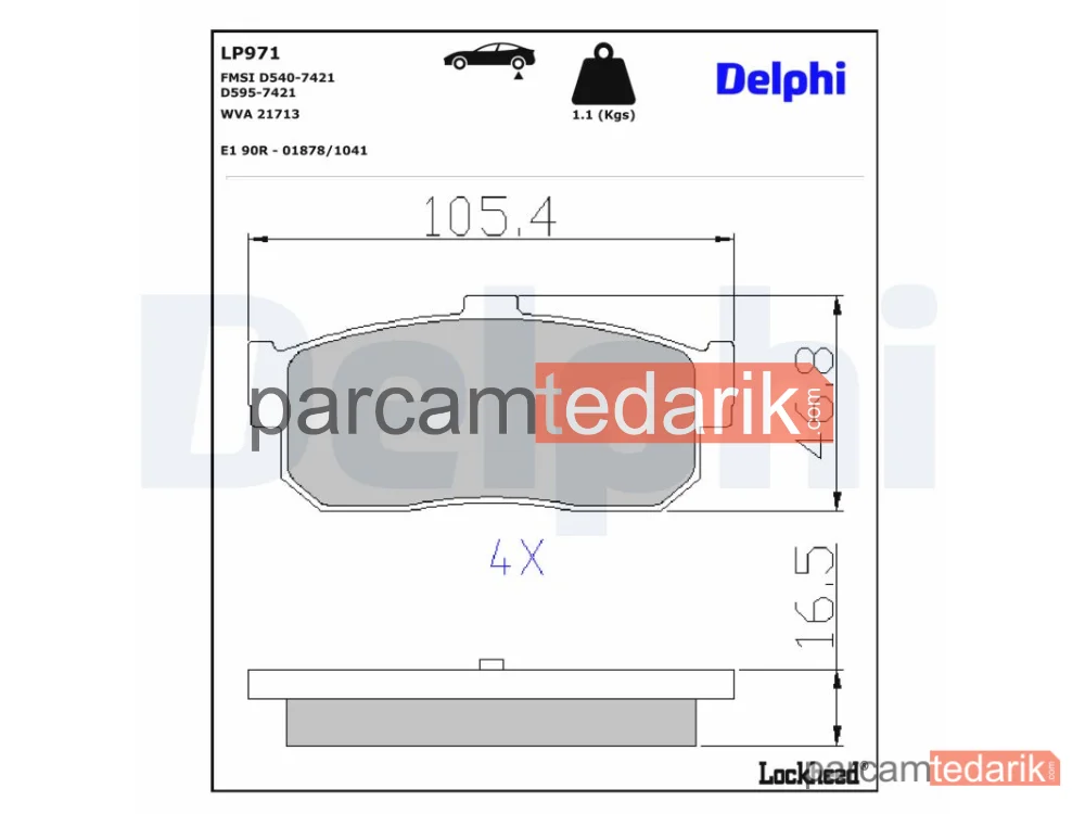 LP971 | Fren Balatası — Nissan 100NX, Nissan Almera I, Nissan Almera I Hatchback