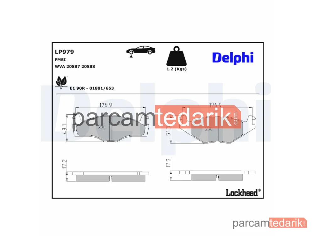 LP979 | Fren Balatası — Seat Cordoba, Seat Cordoba Vario, Seat Ibiza II