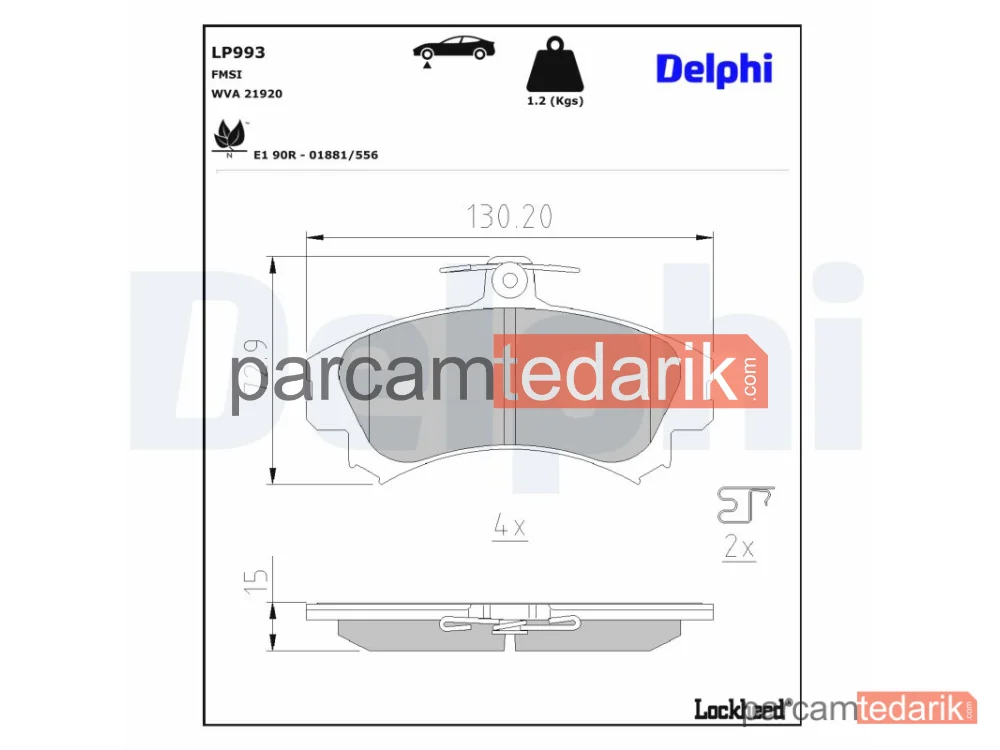 LP993 | Fren Balatası — Mitsubishi Carisma, Mitsubishi Carisma Sedan, Mitsubishi Colt CZC VI Cabrio