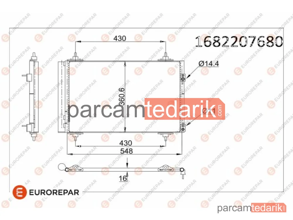 1682207680 | Klima Kondenseri — Citroën C4 II, Citroën C4 I, Citroën Berlingo Kasa/büyük limuzin