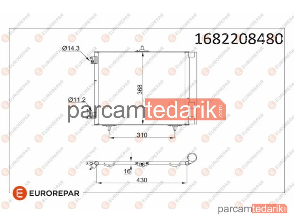1682208480 | Klima Kondenseri — Peugeot 208 I, Citroën C3 Aircross I, Peugeot 2008 I
