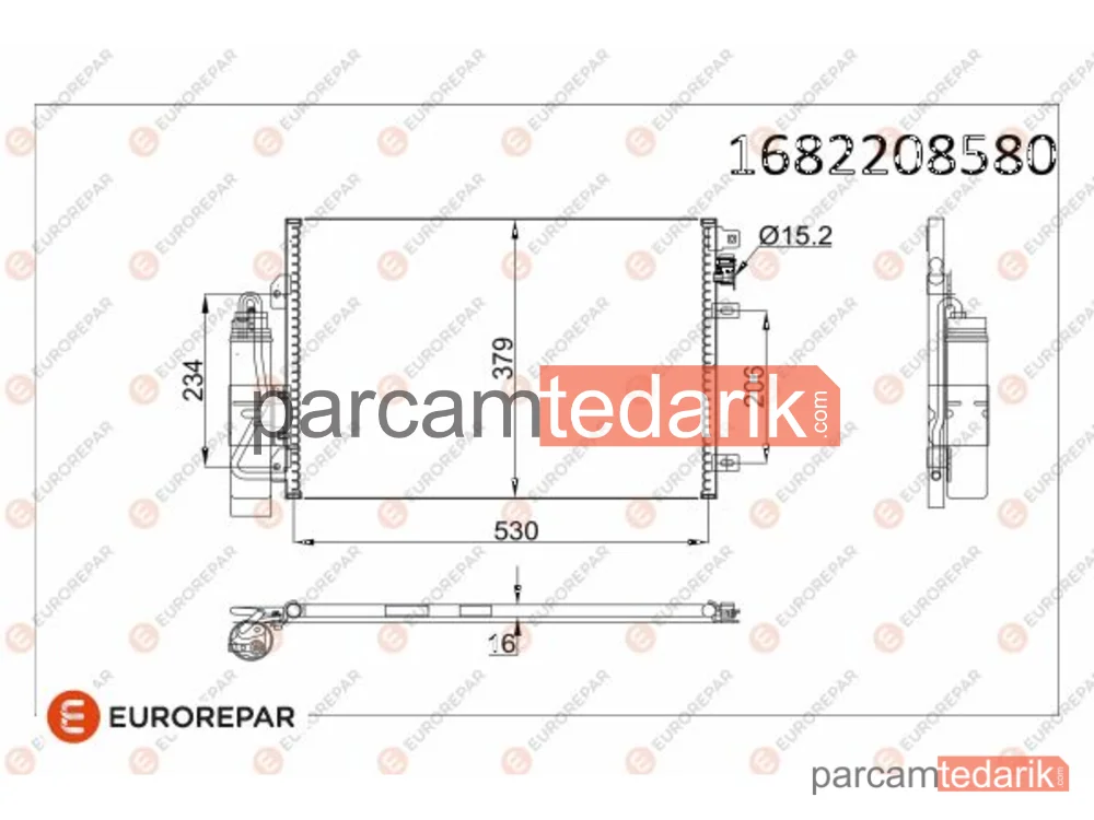 1682208580 | Klima Kondenseri — Renault Clio II, Renault Clio II Kasa/eğik Arka, Renault Thalia I