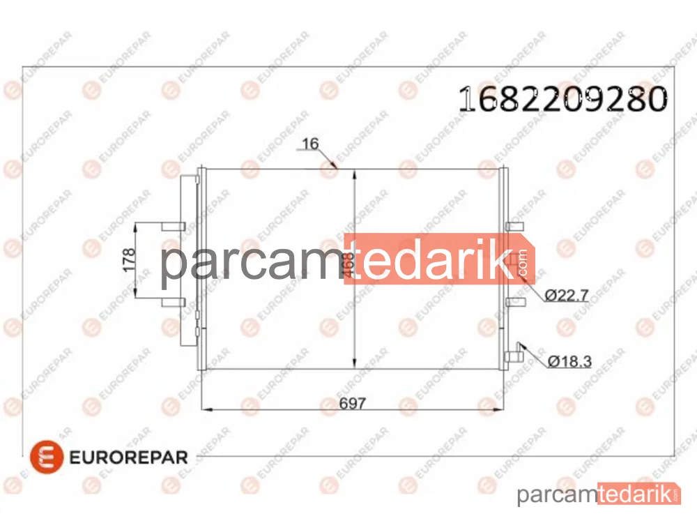 1682209280 | Klima Kondenseri — Ford Transit V363 Panelvan/Van, Ford Transit V363 Platform şasi, Ford Transit V363 Minibüs/Otobüs