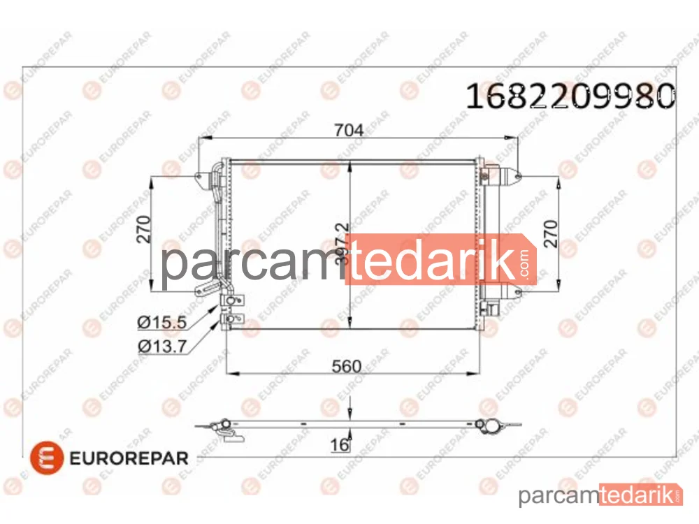 1682209980 | Klima Kondenseri — VW Jetta IV, VW Beetle, VW Beetle Cabrio