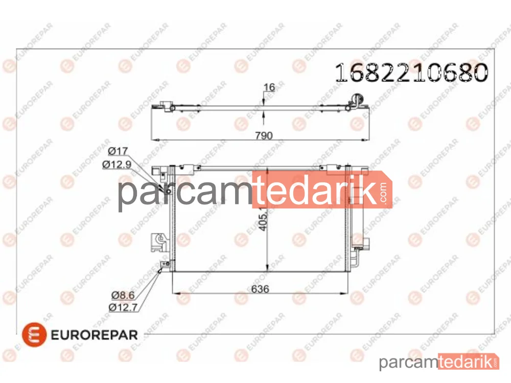 1682210680 | Klima Kondenseri — Mitsubishi ASX, Mitsubishi Outlander II, Mitsubishi Lancer VIII