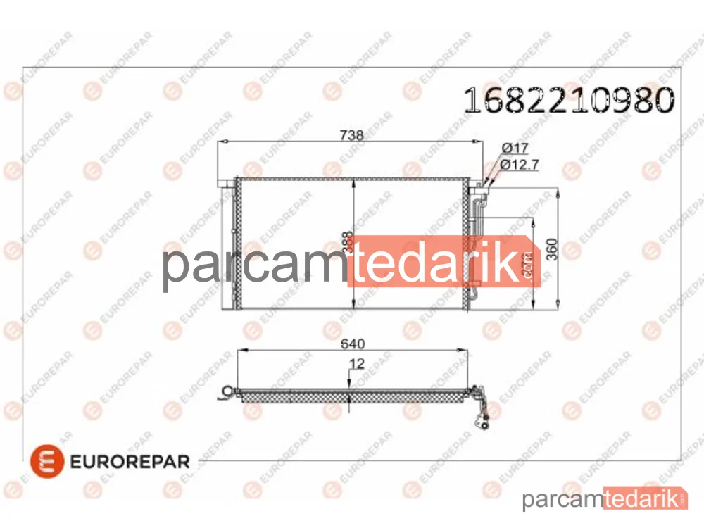 1682210980 | Klima Kondenseri — Hyundai Elantra VI Sedan, Hyundai i30, Hyundai i30 Station wagon