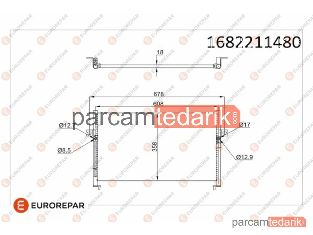 1682211480 | Klima Kondenseri — Hyundai H-1 / Starex Minibüs/Otobüs, Hyundai H-1 Panelvan/Van