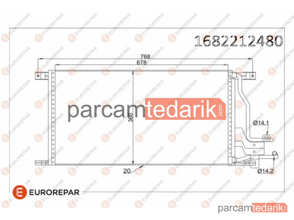1682212480 | Klima Kondenseri — Ford Transit Platform şasi, Ford Transit Minibüs/Otobüs, Ford Transit Panelvan/Van