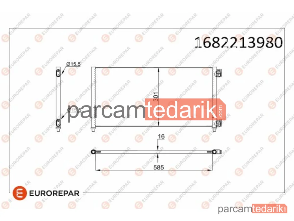 1682213980 | Klima Kondenseri — Fiat Doblo Kasa/büyük limuzin, Fiat Punto, Fiat Doblo MPV