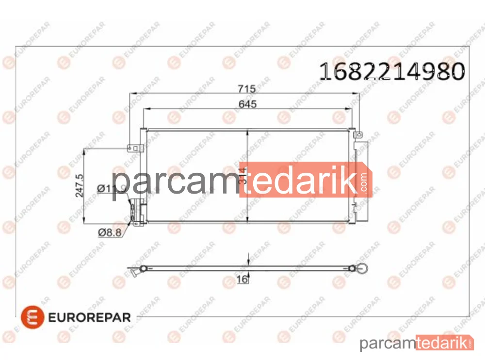 1682214980 | Klima Kondenseri — Fiat Bravo II, Lancia Delta III, Alfa Romeo Mito