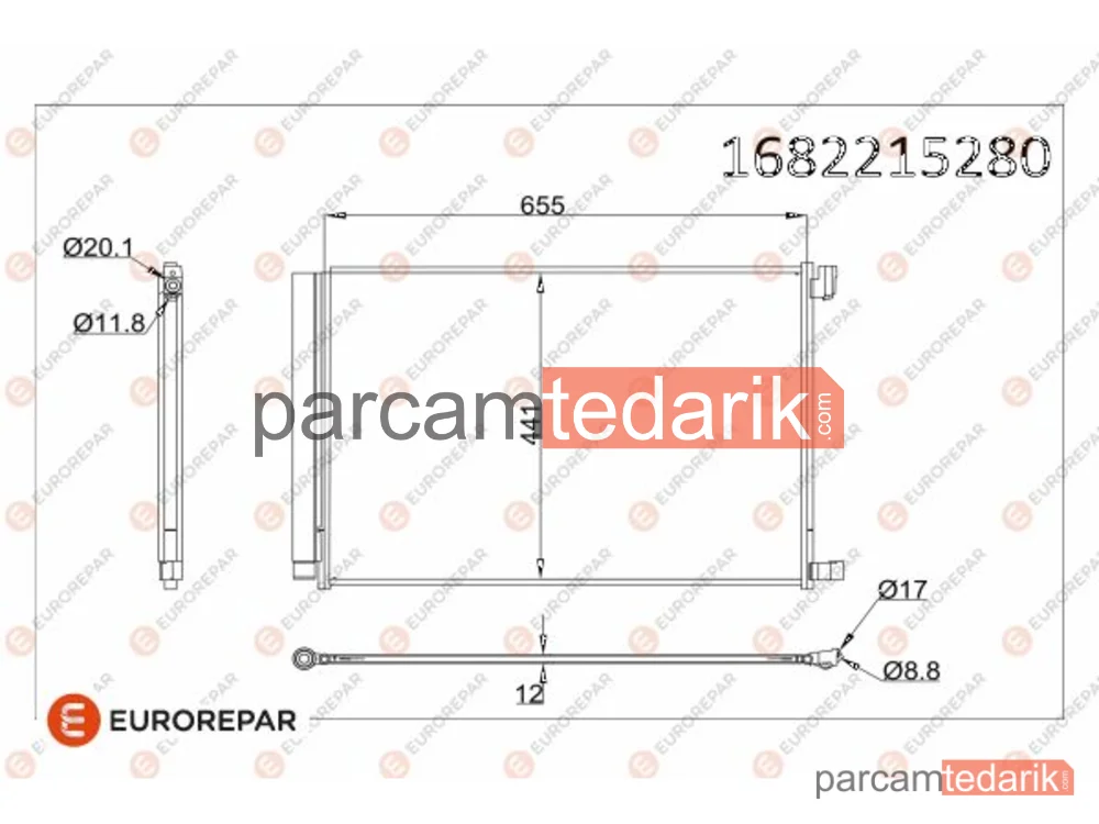 1682215280 | Klima Kondenseri — Mercedes-Benz C-Serisi, Mercedes-Benz C-Serisi T-Model, Mercedes-Benz E-Serisi
