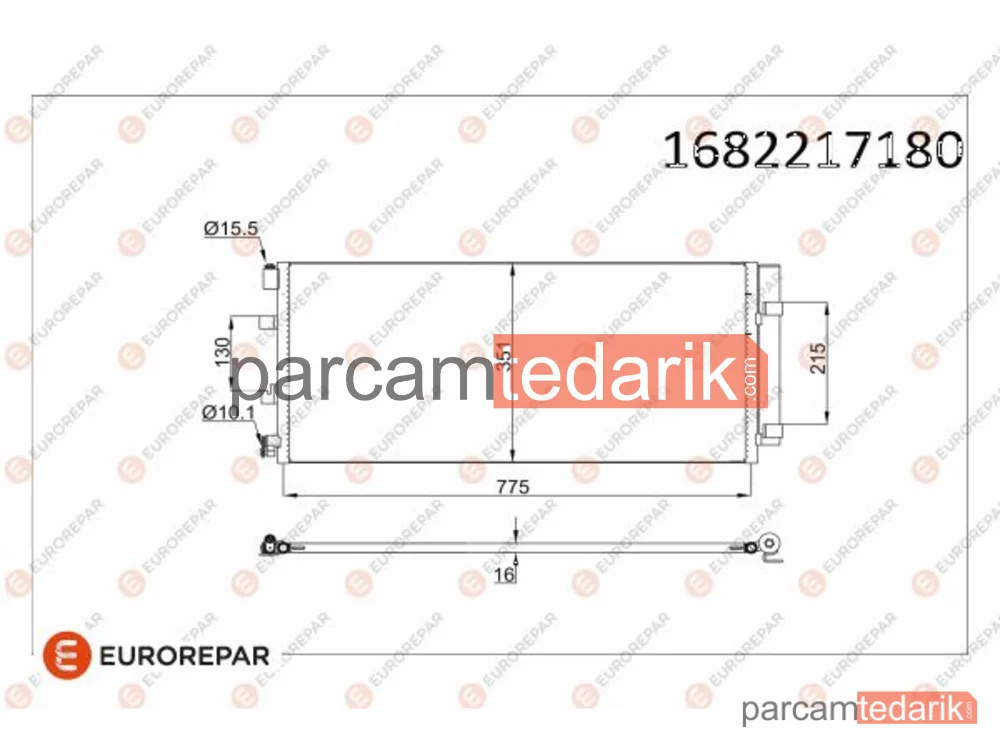 1682217180 | Klima Kondenseri — Nissan NV400 Panelvan/Van, Nissan NV400 Platform şasi, Opel Movano B Panelvan/Van