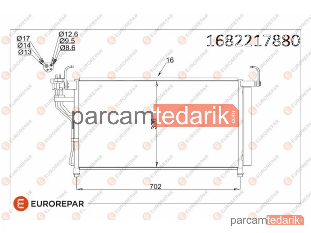 1682217880 | Klima Kondenseri — Hyundai H-1 Travel, Hyundai H-1 Cargo