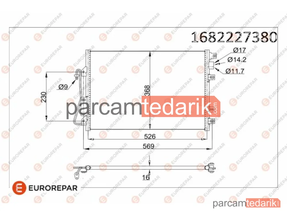 1682227380 | Klima Kondenseri — Nissan Kubistar Panelvan/Van