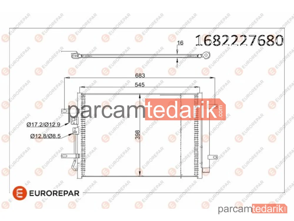 1682227680 | Klima Kondenseri — Hyundai Ioniq, Kia NIRO I