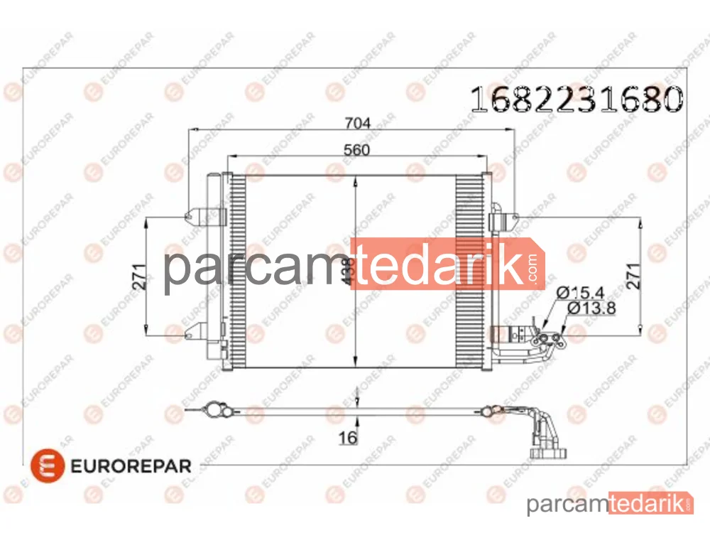1682231680 | Klima Kondenseri — VW Touran, VW Caddy III MPV, VW Touran Kasa/büyük limuzin