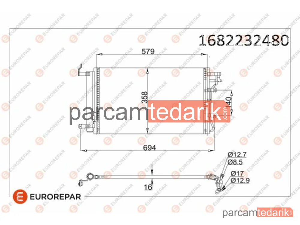 1682232480 | Klima Kondenseri — Kia Cerato I Sedan, Kia Cerato I Hatchback