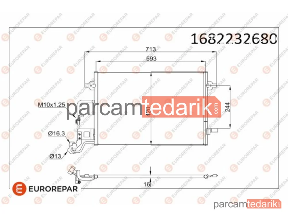 1682232680 | Klima Kondenseri — VW Passat B5.5, VW Passat B5.5 Variant, Skoda Superb I