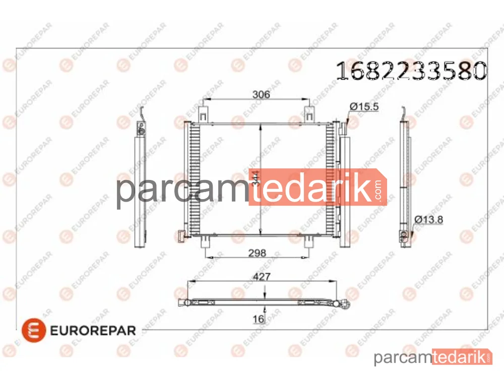 1682233580 | Klima Kondenseri — VW UP!, VW LOAD UP!, Seat Mii