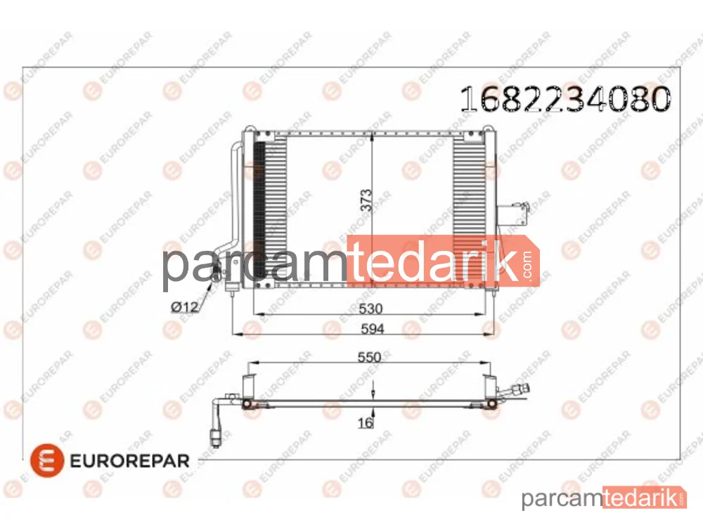 1682234080 | Klima Kondenseri — Opel Astra F Station wagon, Opel Astra F Sedan, Opel Astra F Kombi Van