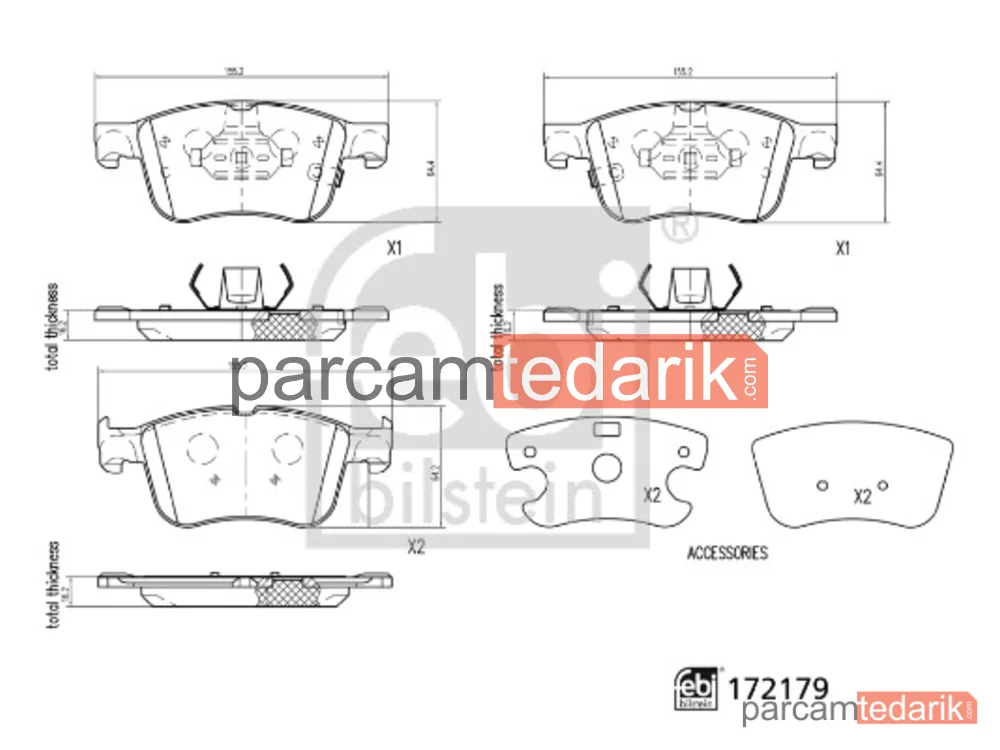 FEBI 172179 | Fren Balatası — Ford Focus IV, Ford Focus IV Sedan, Ford Focus IV Turnier