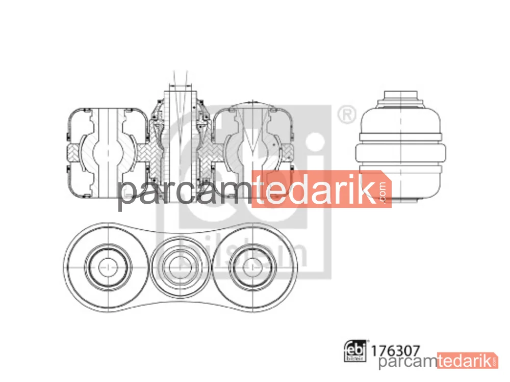 FEBI 176307 | Salıncak — Arka, Opel Astra J, Opel Astra J GTC, Opel Astra J Sedan