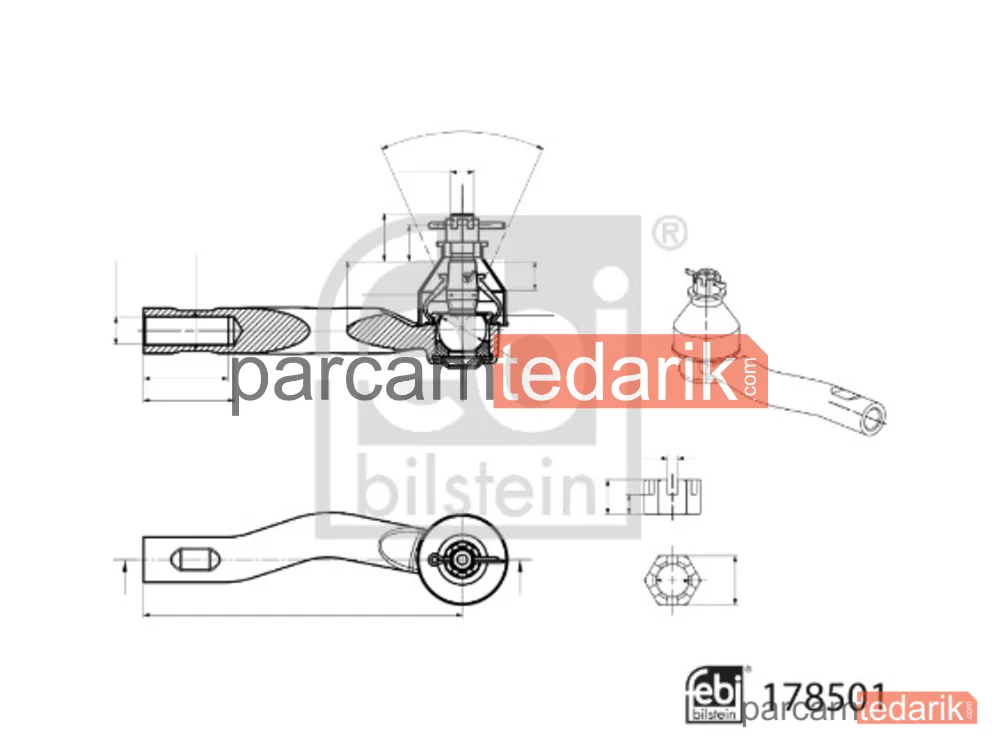 FEBI 178501 | Aks Kafası Sol — Toyota Corolla Sedan (_E21_), Toyota C-HR (_X1_), Toyota Corolla Hatchback (_E21_, _EA1_, _EH1_)