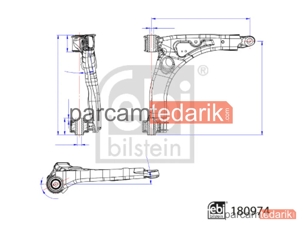 FEBI 180974 | Salıncak Sağ — MAN TGE Platform şasi (UZ_), MAN TGE Panelvan/Van, VW Crafter Panelvan/Van (SY_, SX_)