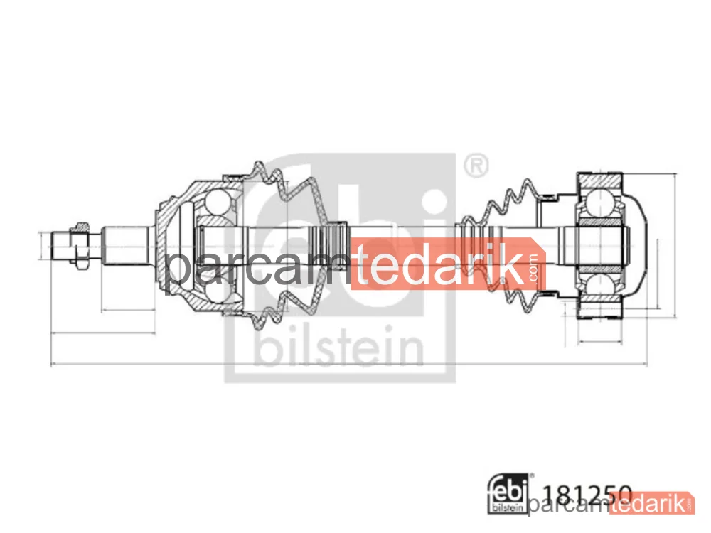 FEBI 181250 | Komple Aks Sol — Mercedes-Benz Antos, John Deere Series 6, Seat Leon (1M1)