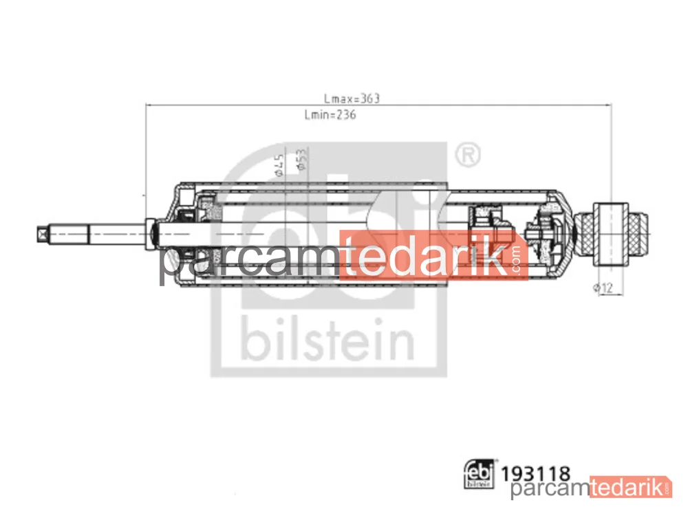 193118 | Amortisör Ön — Nissan Cabstar (F24M, F24W), Nissan NT400 Cabstar (F24M)