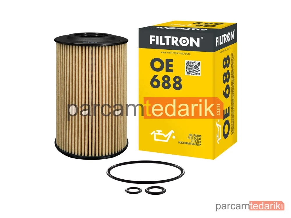 FILTRON OE688 | Yağ Filtresi — VW Caddy III Kasa/büyük limuzin, VW Transporter T5 Minibüs/Otobüs, VW Transporter T5 Platform şasi (7JD, 7JE, 7JL, 7JY, 7JZ, 7FD,)