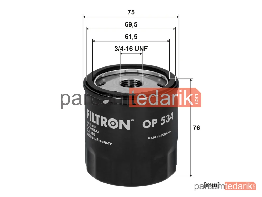 FILTRON OP534 | Yağ Filtresi — New Holland Boomer, Chrysler NEON, Chrysler NEON II