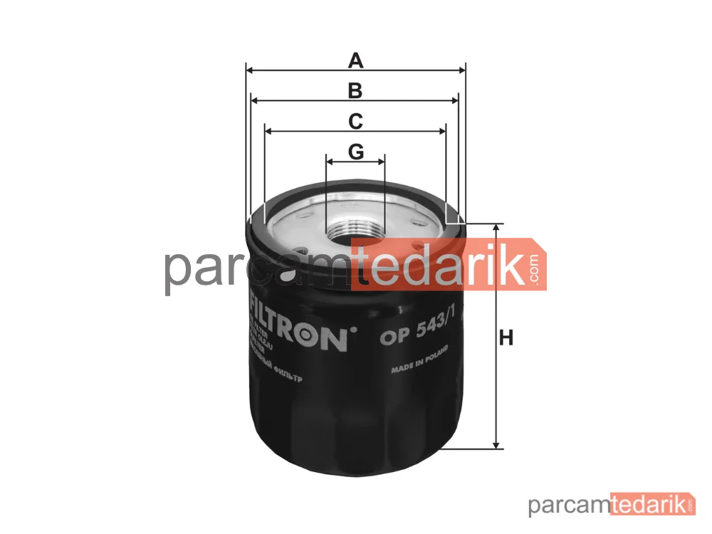 FILTRON OP543/1 | Yağ Filtresi — Ford Transit Platform şasi, Ford Transit Panelvan/Van, Ford Transit Minibüs/Otobüs