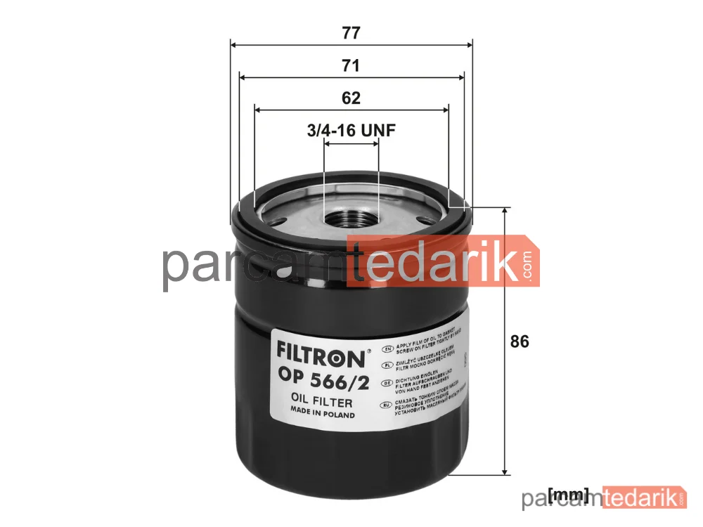 FILTRON OP566/2 | Yağ Filtresi — Seat Marbella, Seat Marbella Kasa/eğik Arka, Fiat Panda