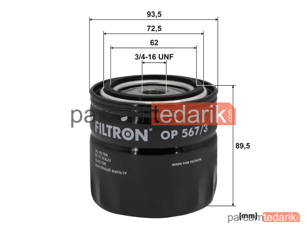 FILTRON OP567/3 | Yağ Filtresi — Nissan Almera II Hatchback, Nissan Navara NP300, Nissan Pathfinder III