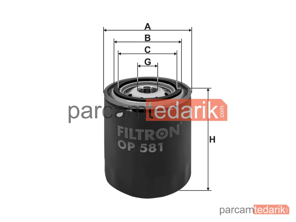 FILTRON OP581 | Yağ Filtresi — Nissan SUNNY II, Nissan SUNNY II Hatchback, Nissan SUNNY III Hatchback